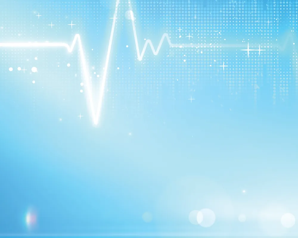 Blue graphic image with heart monitor pulse