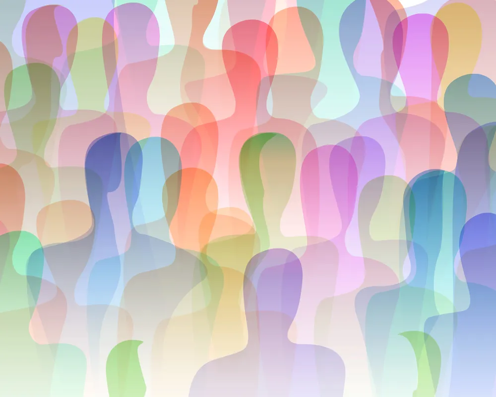 Colourful Diversity and Inclusion image with shapes on people