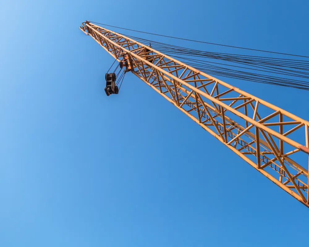 Building crane with clear sky